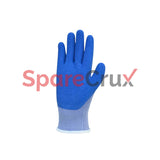 HS 03 | KARAM | Polycotton Liner with Natural Latex Coating Blue Safety Gloves