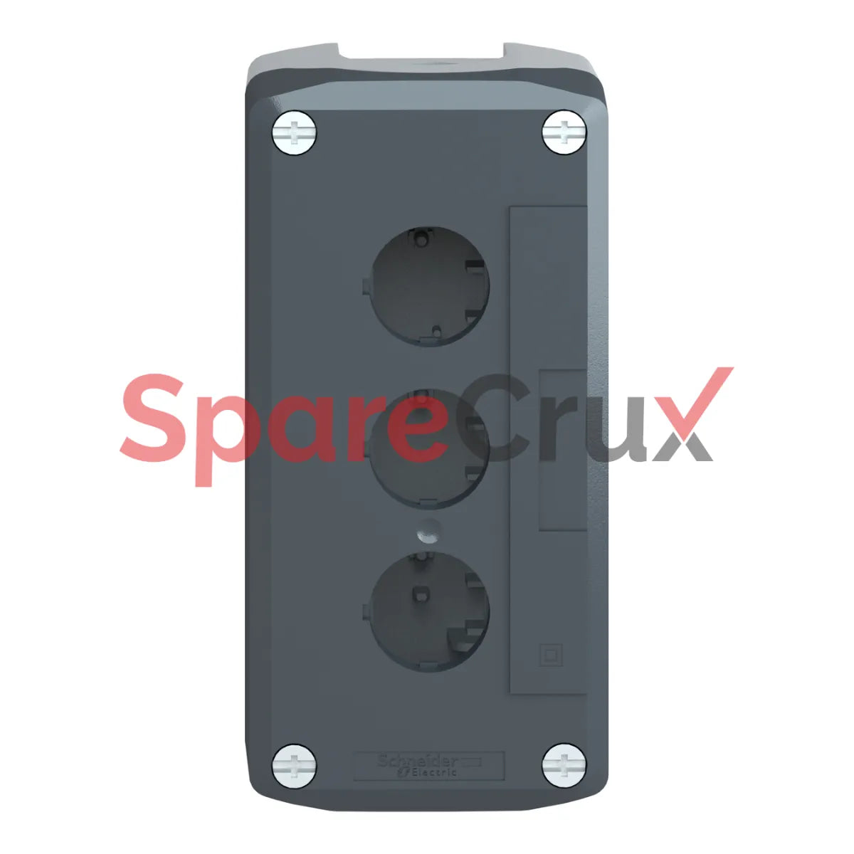 XALD03 | SCHNEIDER ELECTRIC | dark grey empty enclosure lid with light grey base - 3 cut-outs