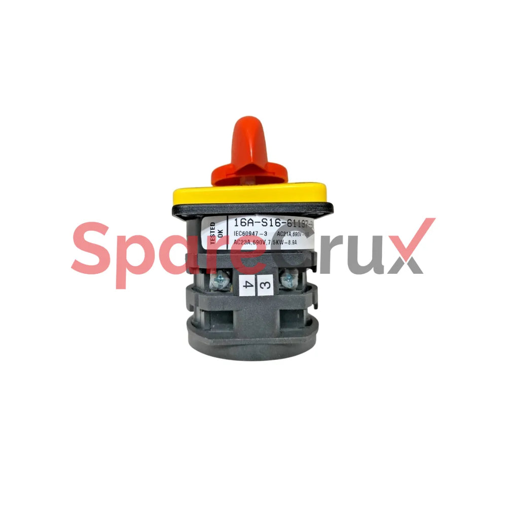 S16-61192-B03-TDYR | SALZER |  Cam Operated Rotary Switch – 16A, 440V AC, 3-Pole