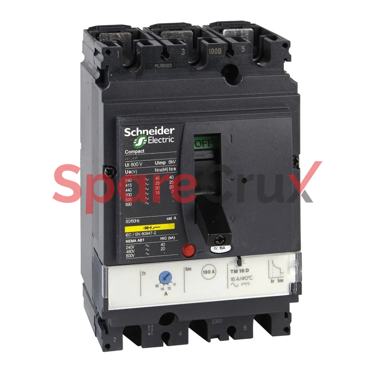 LV429670 | SCHNEIDER ELECTRIC | Compact NSX100H 3‑Pole MCCB 100 A, 70 kA @ 415 VAC, with TMD Trip Unit