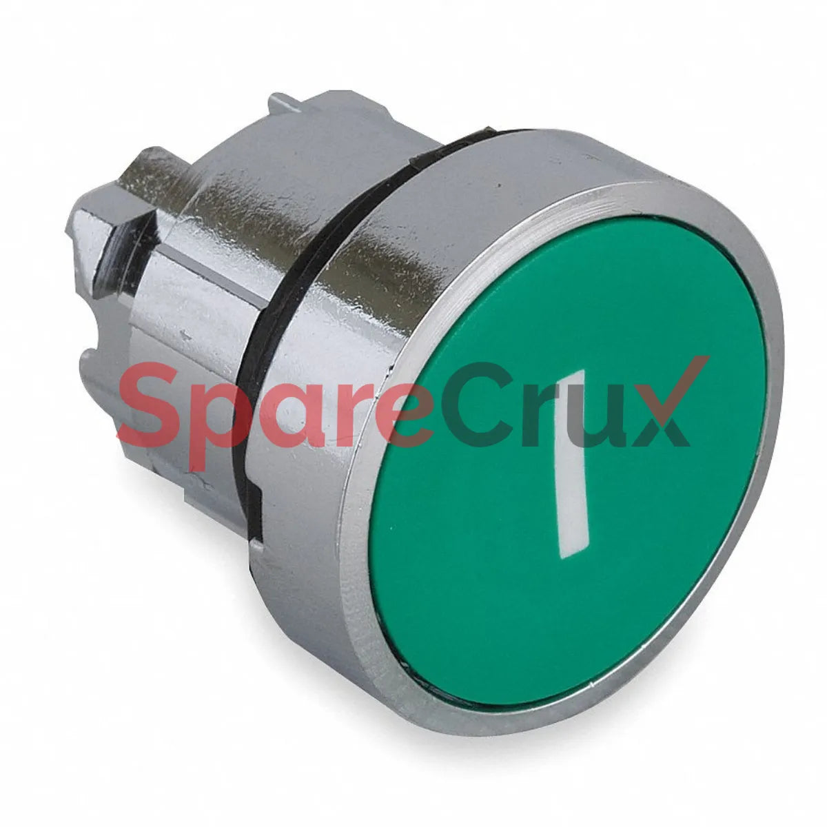 ZB4 BA331 | SCHNEIDER ELECTRIC | Harmony XB4 Green Metal Flush Push Button Head, Spring‑Return, 22 mm, Marked “I”