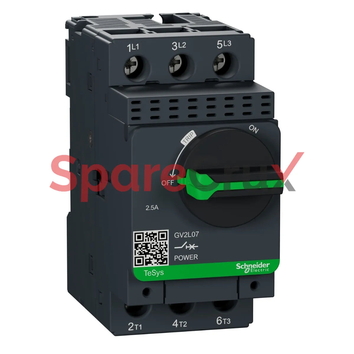 GV2-L07 | SCHNEIDER ELECTRIC | Motor Circuit Breaker, TeSys GV2, 3P, 2.5 A, Magnetic, Rotary Handle