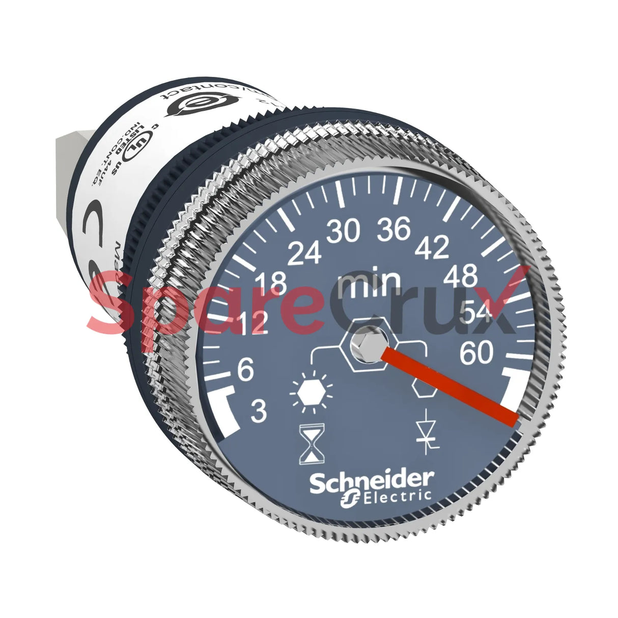 XB5DTGM5 | SCHNEIDER ELECTRIC | Panel Mounted Timer Monofunction, Plastic, Ø22, Time Delay 3...60 min, 100…240 V AC/DC