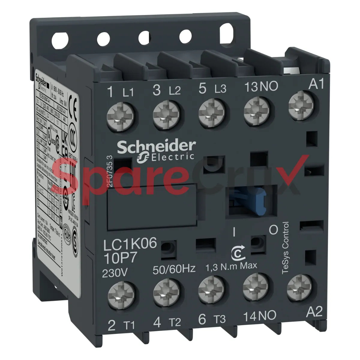 LC1K0610B7 | SCHNEIDER ELECTRIC | TeSys K Contactor - 3P - AC-3 <= 440 V 6 A - 1 NO aux. - 24 V AC Coil