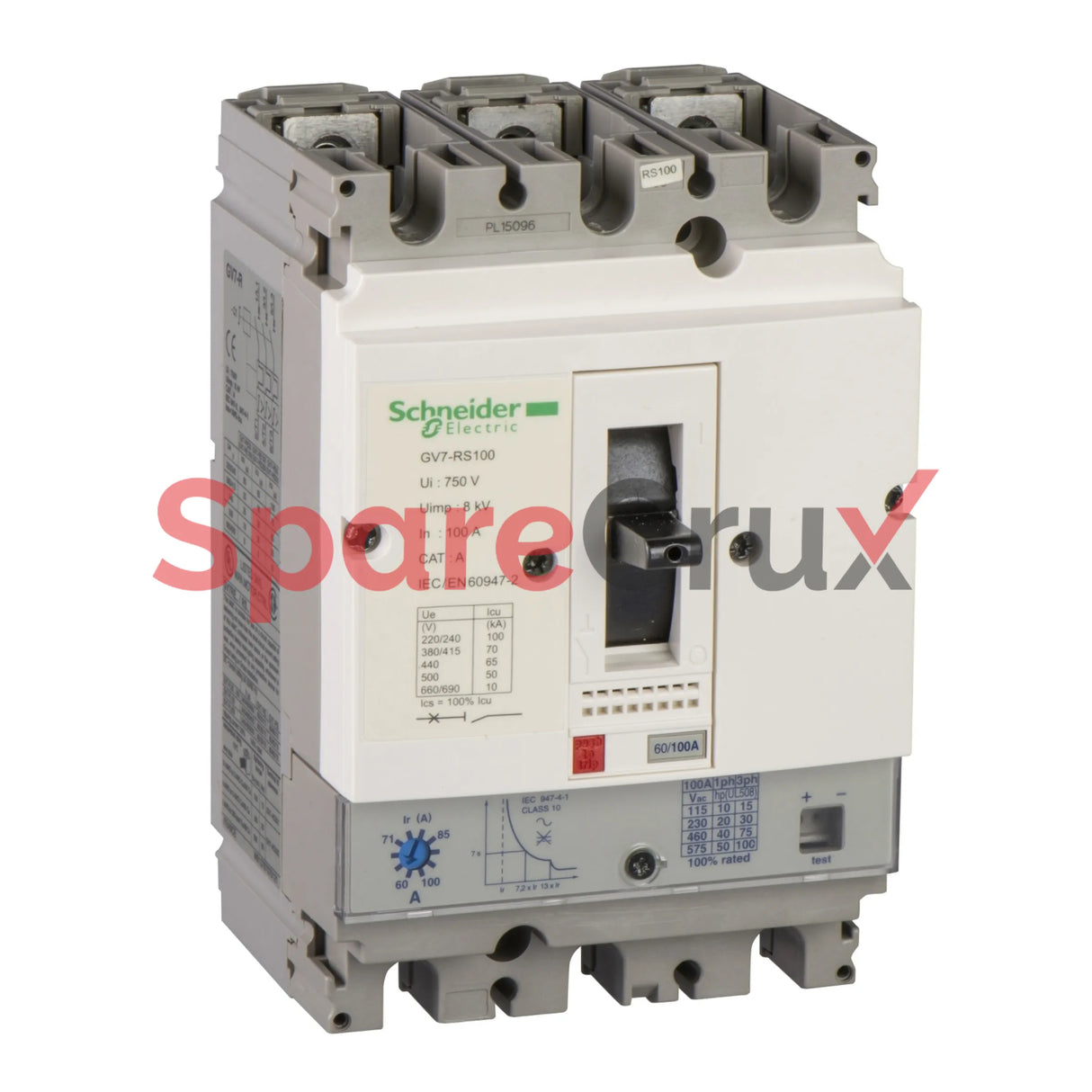 GV7RS150 | SCHNEIDER ELECTRIC | Thermal Magnetic Motor Circuit Breaker (90–150 A, 3P, 100 kA)