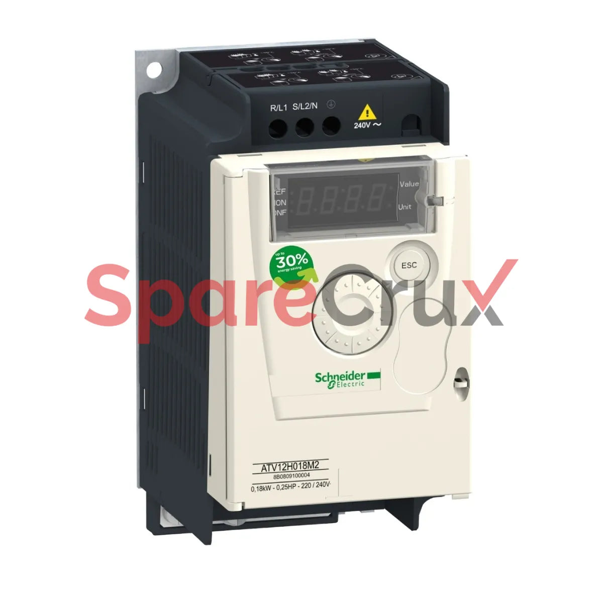 ATV12H018M2 | SCHNEIDER ELECTRIC | Variable speed drive, Altivar 12, 0.18kW, 0.25hp, 200 to 240V, 1 phase