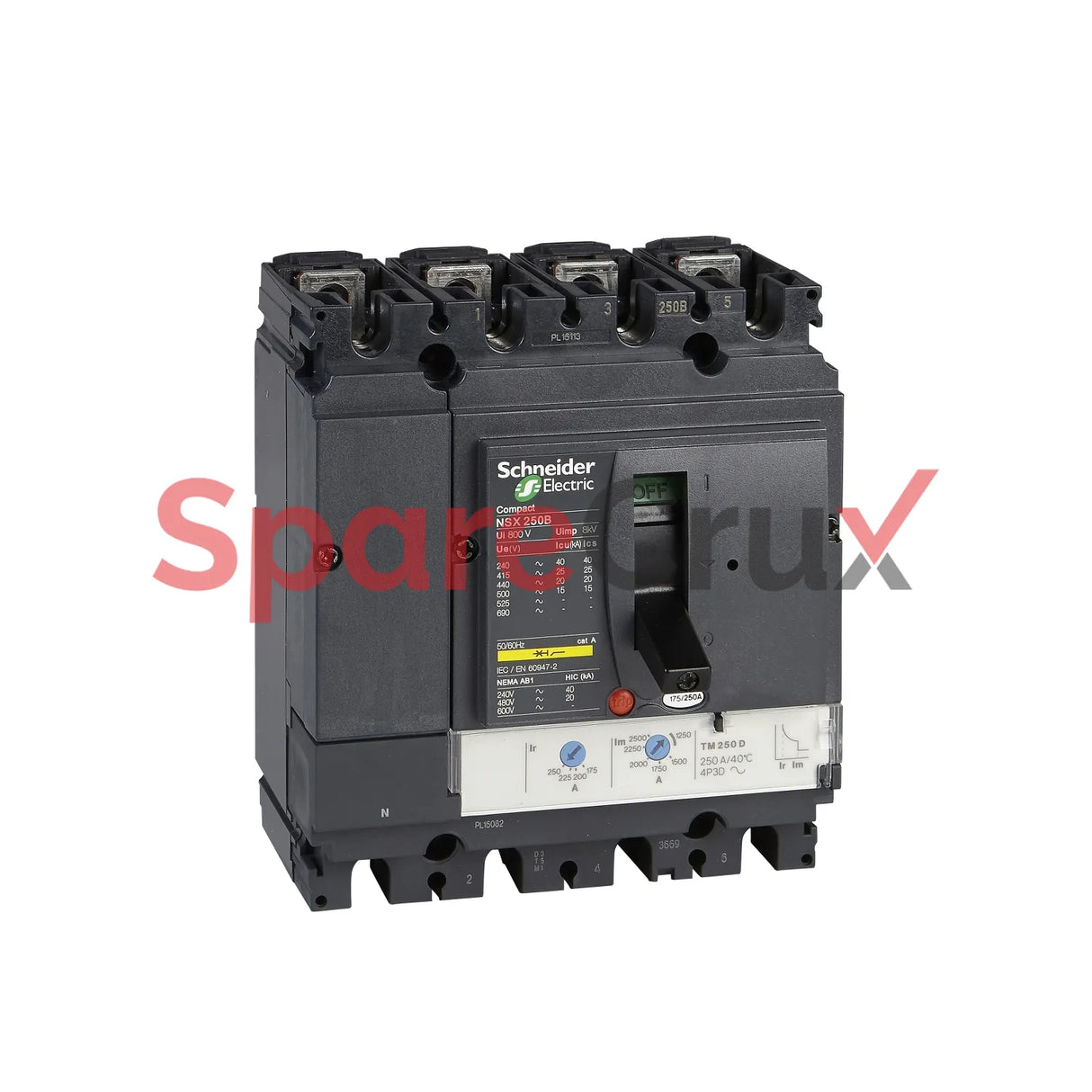 LV431681 | SCHNEIDER ELECTRIC | Circuit Breaker Compact NSX250H, 70 kA at 415 VAC, TMD Trip Unit 200 A, 4 Poles 3d
