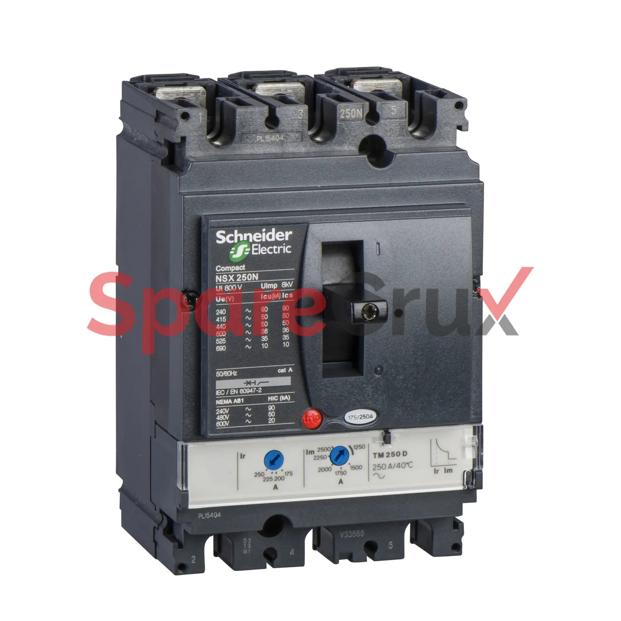 LV431830 | SCHNEIDER ELECTRIC | circuit breaker Compact NSX250N, 50 kA at 415 VAC, TMD trip unit 250 A, 3 poles 3d