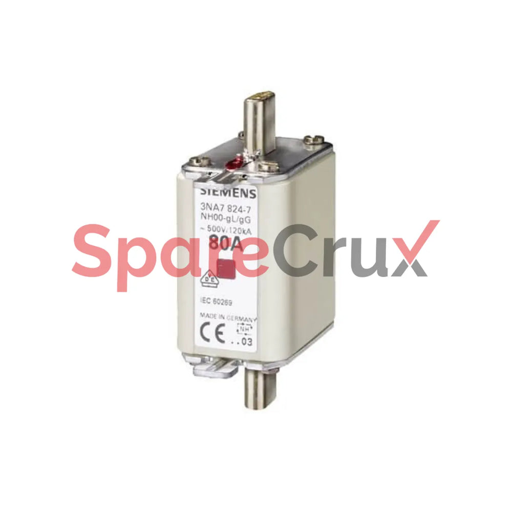 3NA7 802-0RC | SIEMENS | LV HRC Fuse Element NH000, 2A gG, 500V AC / 250V DC, Combined Indicator, Live Grip Lugs