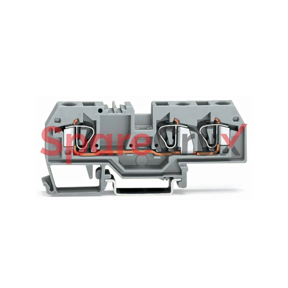 282-993 | WAGO | WAGO 3‑Conductor, 6 mm², Ex e II‑Rated Through Terminal Block, Center‑Marking, CAGE CLAMP® (DIN‑Rail)