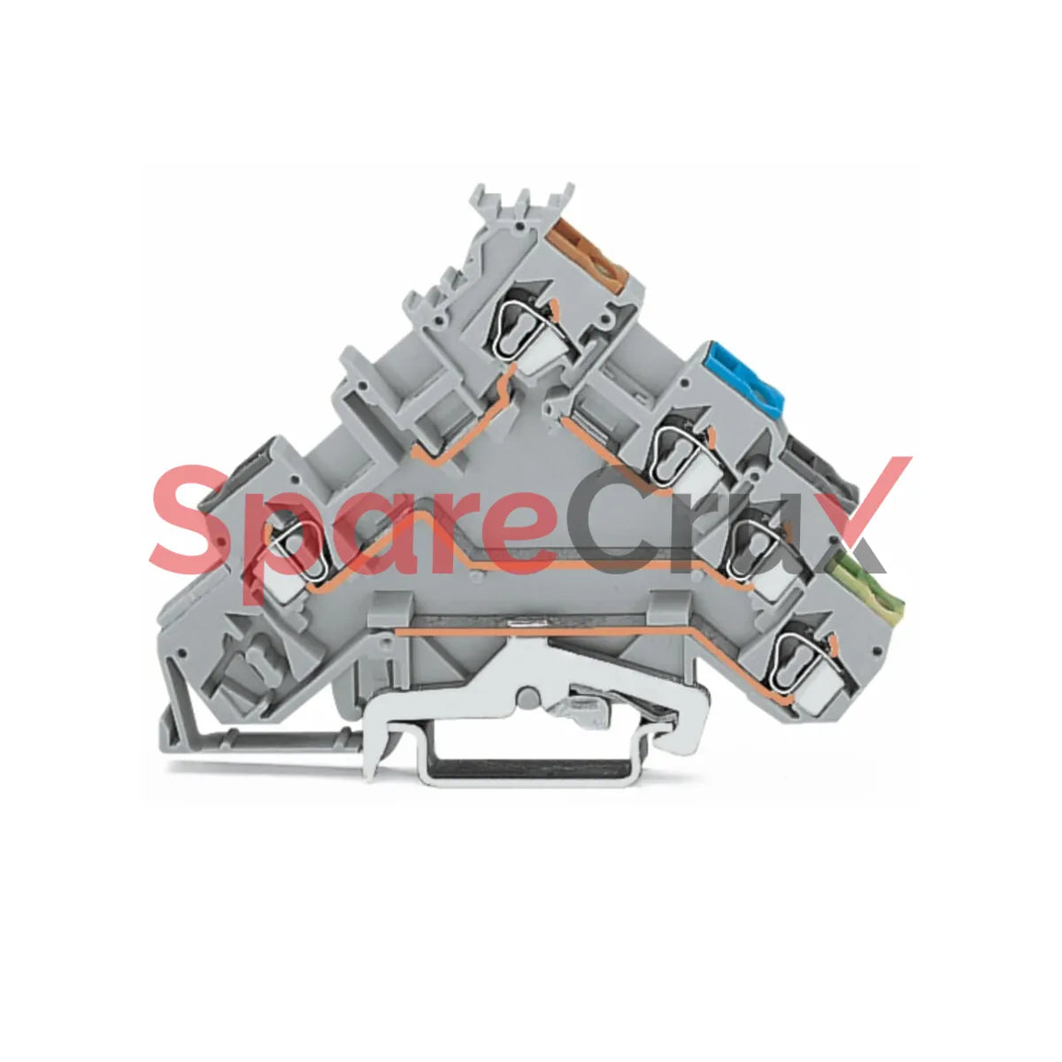 280-570 | WAGO | 4-Conductor Sensor Terminal Block with Ground, 2.5 mm², CAGE CLAMP®, Gray