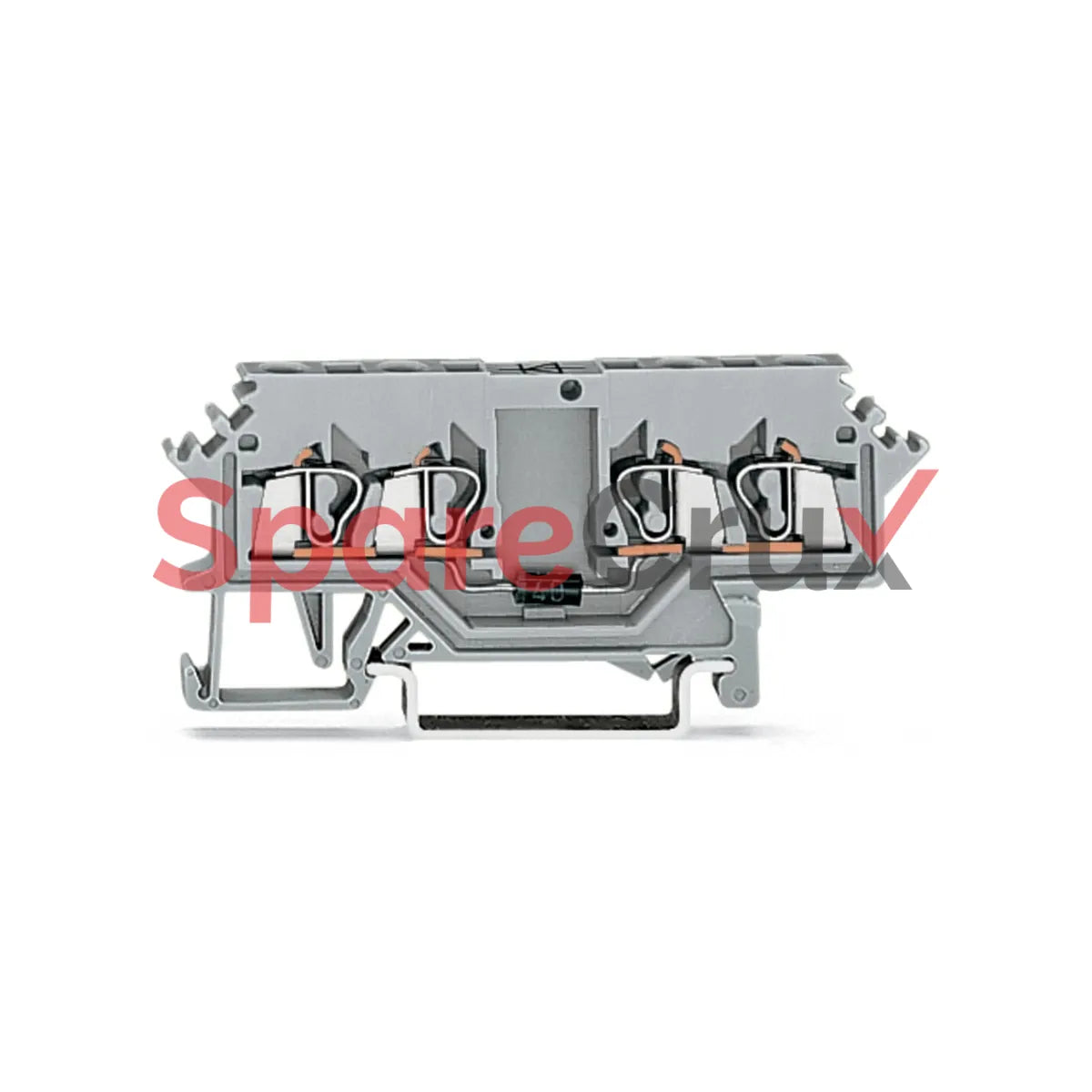 280-623/281-410 | WAGO | 4-Conductor Terminal Block with Diode 1N4007 (Anode Left), 2.5 mm², Gray, CAGE CLAMP®, DIN-Rail