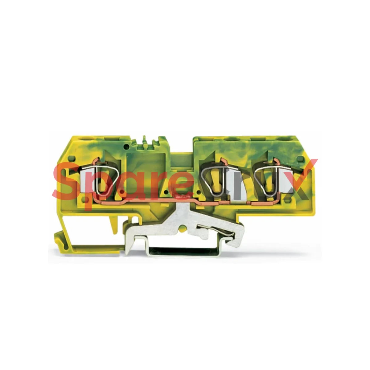 282-687 | WAGO | 3-Conductor Ground Terminal Block, 6 mm², CAGE CLAMP®, DIN-35, Green-Yellow