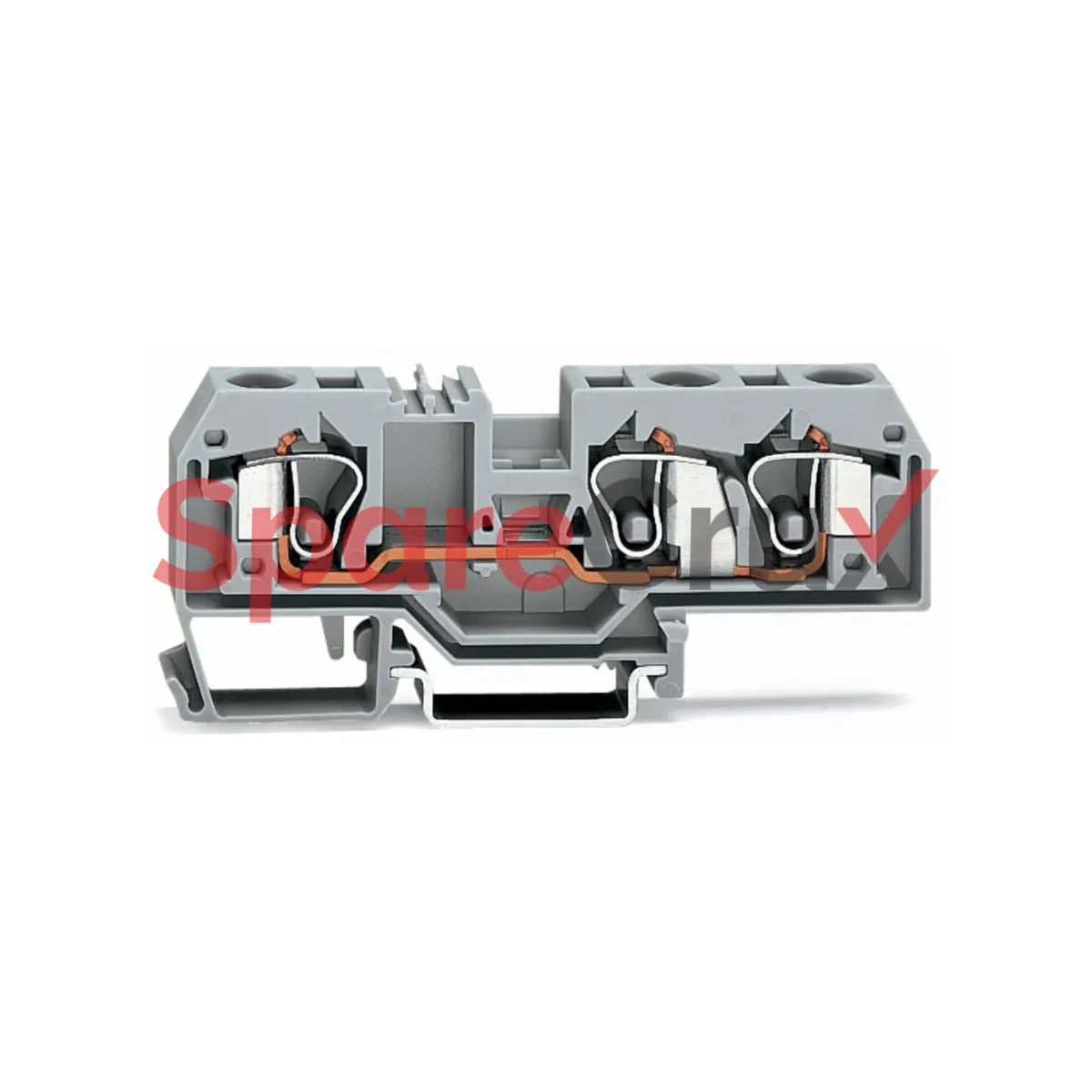 284-681 | WAGO | 3-Conductor Through Terminal Block, 10 mm², Center Marking, CAGE CLAMP®, Gray