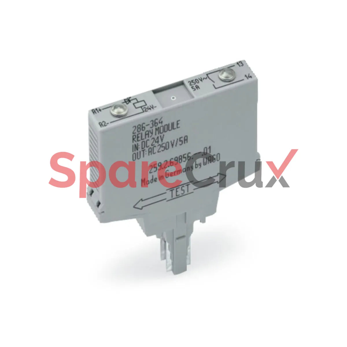 286-364 | WAGO | 24 VDC Relay Module, 1 Make Contact, 5 A, Red Indicator, 10 mm, Gray