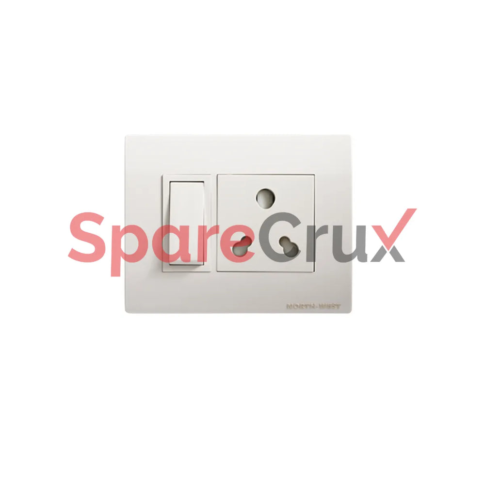 M0110 | WIPRO | North West Convex 6A 1M Euro White One Way Switch