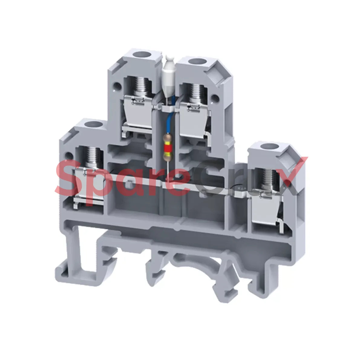 Cdl4Uen1-220V | Connectwell 4 Sq.mm Terminal Block With Electronic Component In Grey Colour