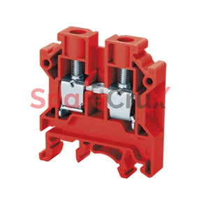 Cts6Ur | Connectwell 6 Mm² Feed Thru Screw Clamp Terminal Block Red Colour