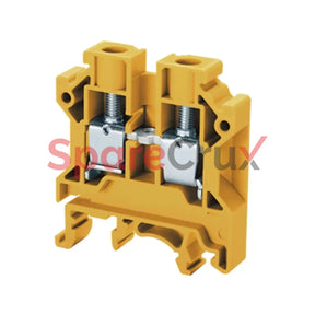 Cts6Uy | Connectwell 6 Mm² Feed Thru Screw Clamp Terminal Block Yellow Colour