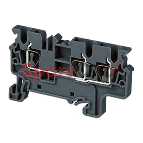 Cx2.5/3Bk | Connectwell 2.5 Sq.mm Feed Through Spring Clamp Terminal Block In Black Colour