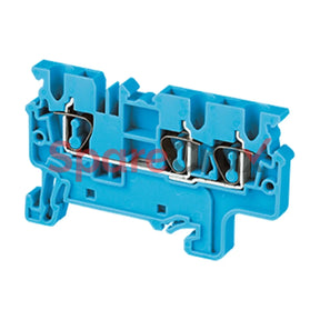 Cx2.5/3Bu | Connectwell 2.5 Sq.mm Feed Through Spring Clamp Terminal Block In Blue Colour