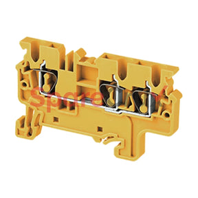 Cx2.5/3Y | Connectwell 2.5 Sq.mm Feed Through Spring Clamp Terminal Block In Yellow Colour