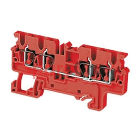 Cx2.5/4R | Connectwell 2.5 Sq.mm Feed Through Spring Clamp Terminal Block In Red Colour