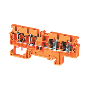 Cx4/4O | Connectwell 4 Sq.mm Feed Through Spring Clamp Terminal Block In Orange