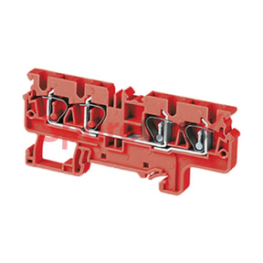 Cx4/4R | Connectwell 4 Sq.mm Feed Through Spring Clamp Terminal Block In Red