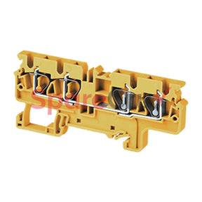 Cx4/4Y | Connectwell 4 Sq.mm Feed Through Spring Clamp Terminal Block In Yellow