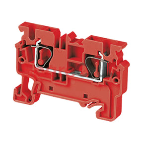Cx4R | Connectwell 4 Sq.mm Feed Through Spring Clamp Terminal Block In Red