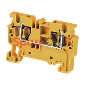 Cx4Y | Connectwell 4 Sq.mm Feed Through Spring Clamp Terminal Block In Yellow