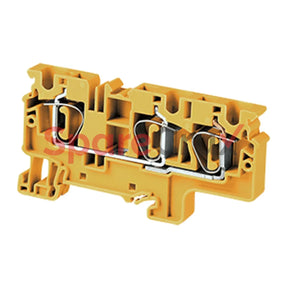 Cx6/3Y | Connectwell 6 Sq.mm Feed Through Spring Clamp Terminal Block In Yellow