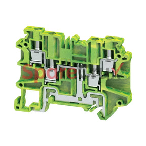 Cyg4/4 | Connectwell 4 Sq.mm Wire Ground/Earth Terminal Block In Green-Yellow
