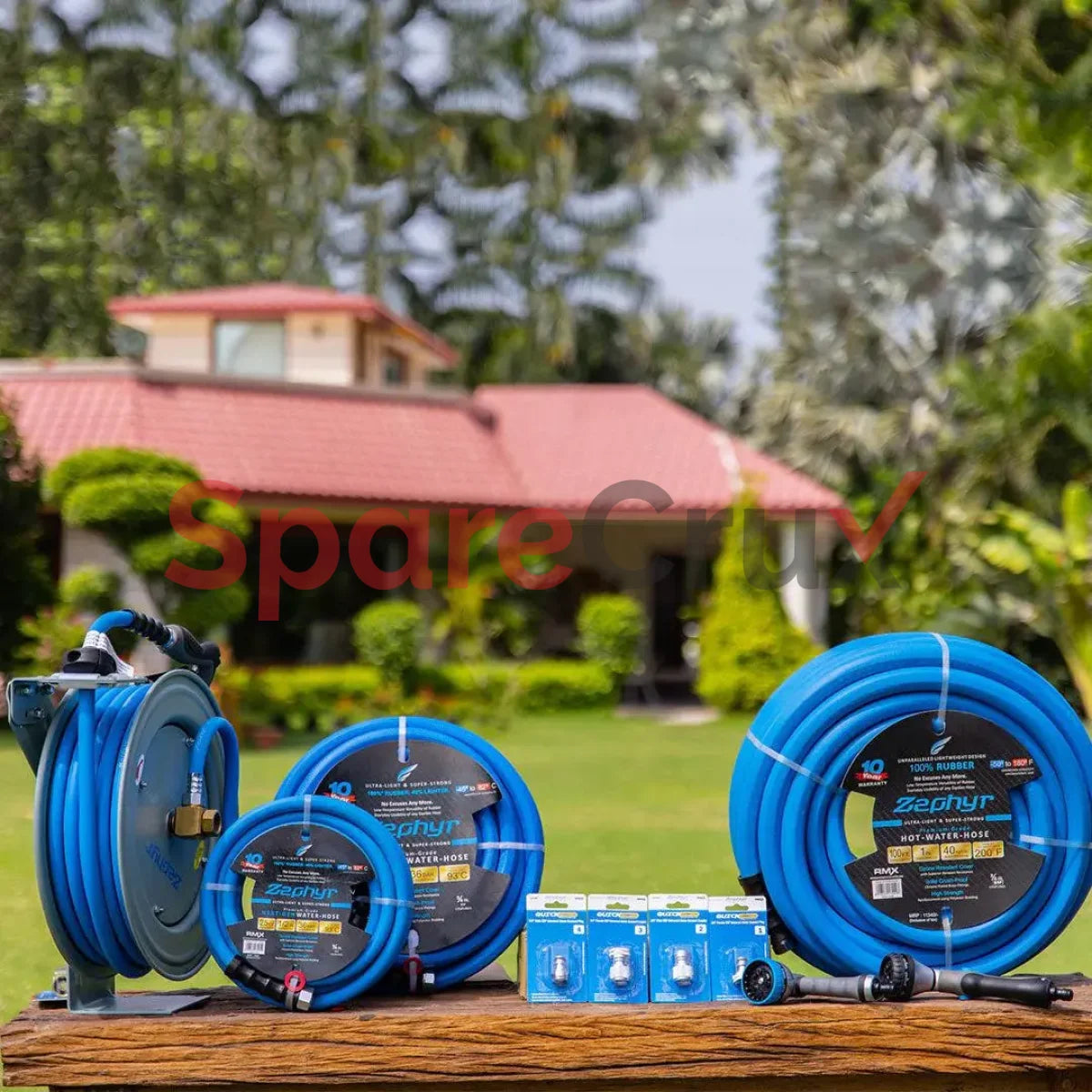 Za0630 | Zephyr Rubber Air Hose 6Mm X 30M With Fittings